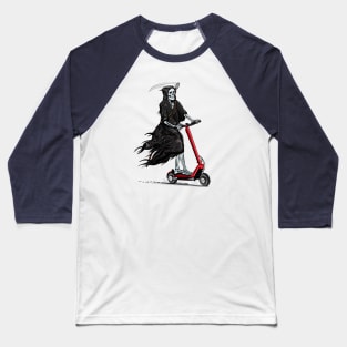 Death Rides A Lively E-Scooter Baseball T-Shirt